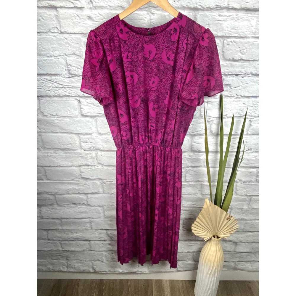 Alexis VIntage 80s Pink Floral Dress, S/M
